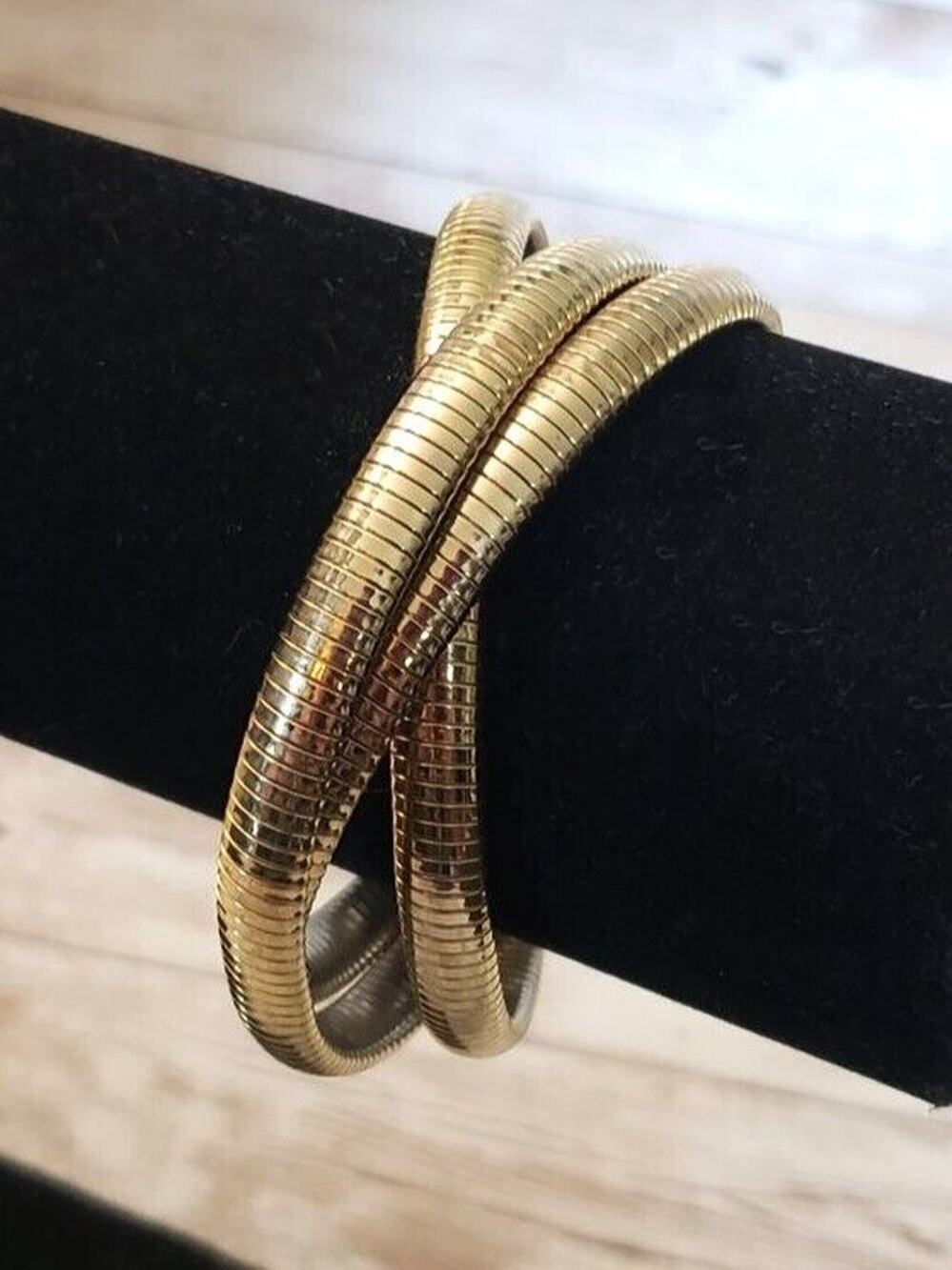 Marshal Metal Manufactory Bracelet Gold Tone Slightly Stretchy